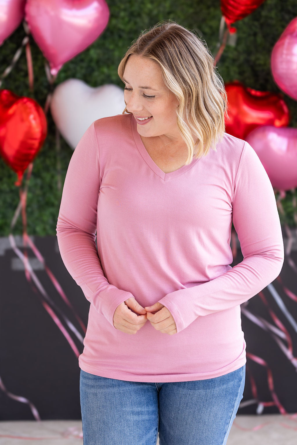 Larissa Long Sleeve Top - Rose