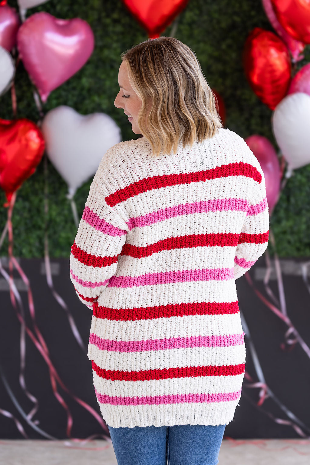 Stripe Cardigan - Valentine's Day
