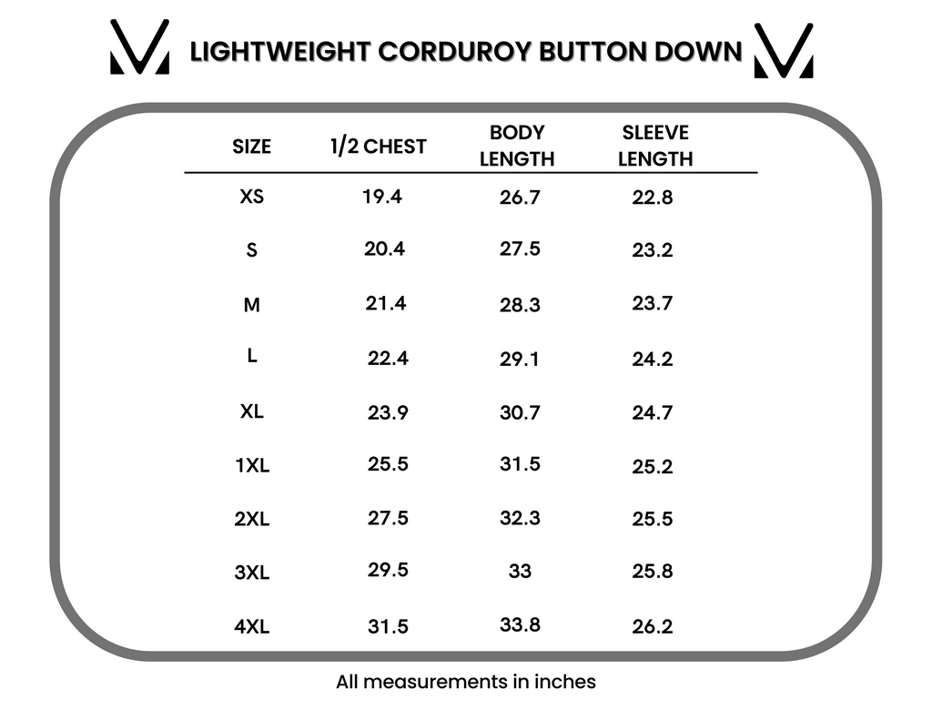 Lightweight Corduroy Button Down - Olive