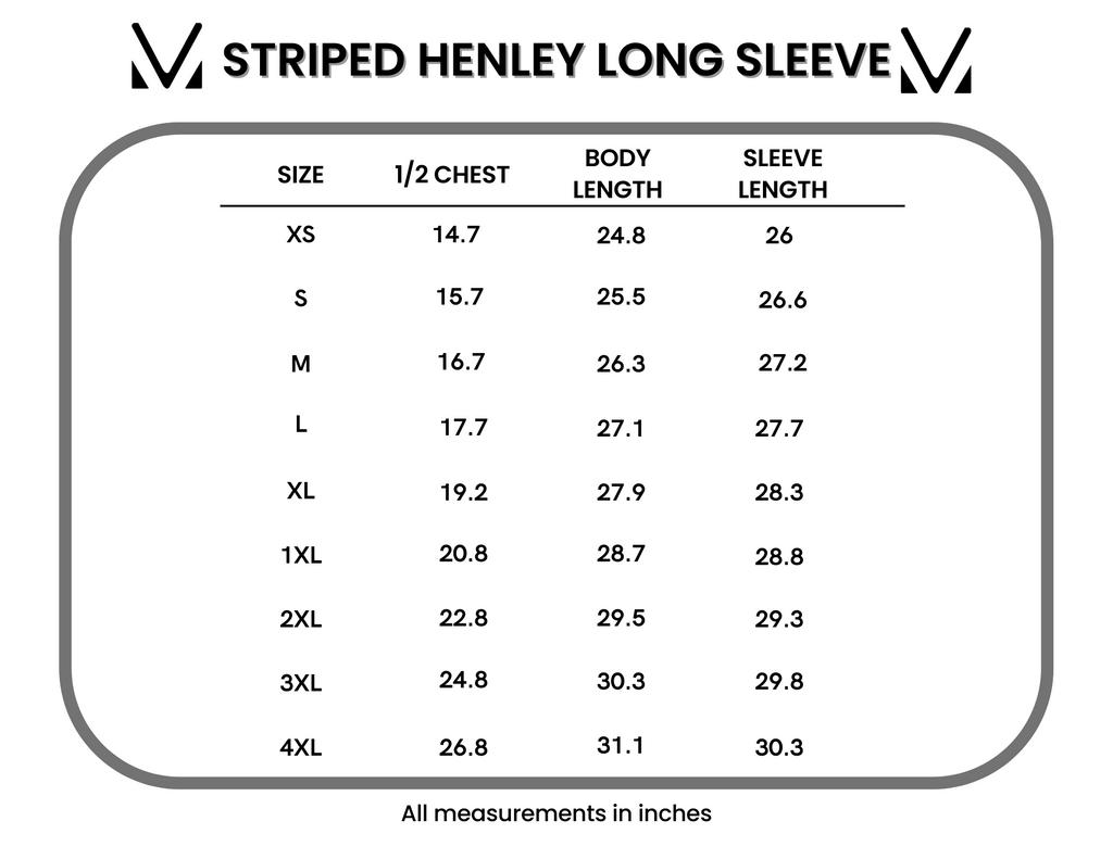 SALE! Striped Henley Long Sleeve - Terra Cotta