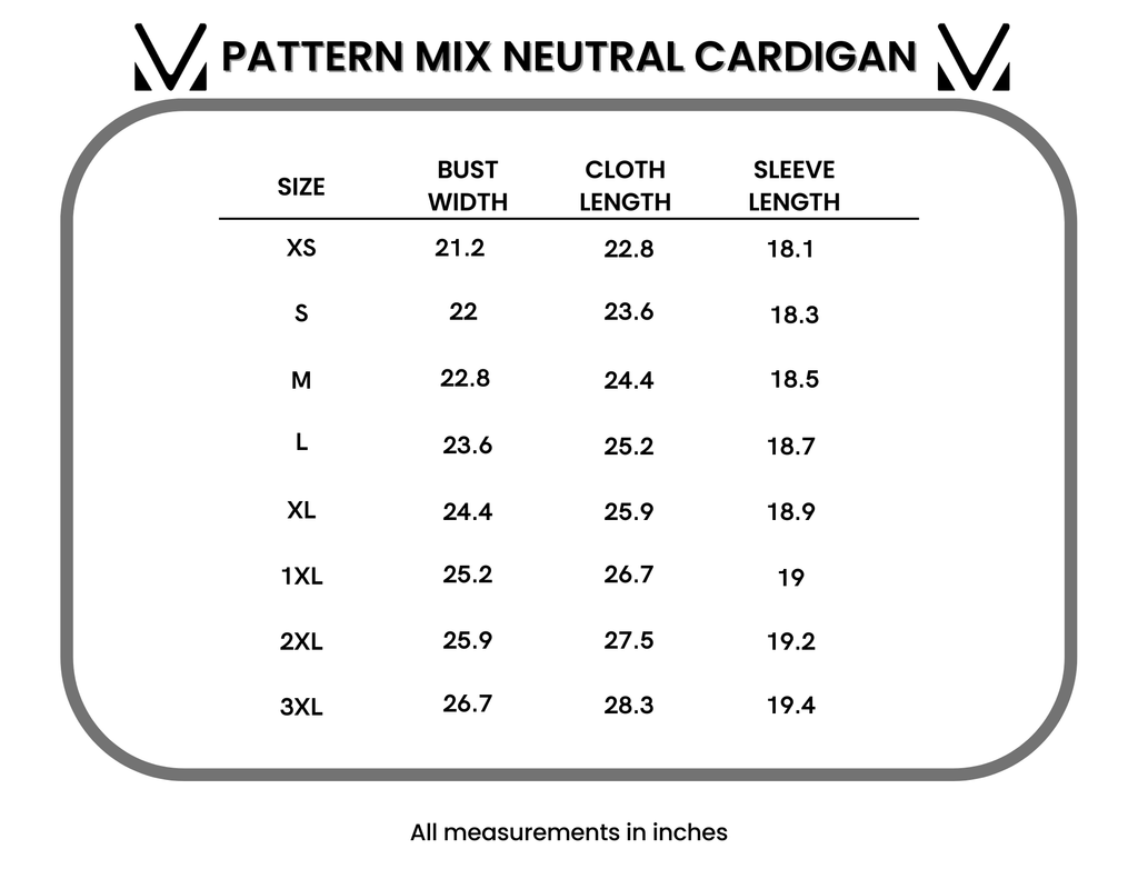 SALE! Pattern Mix Neutral Cardigan