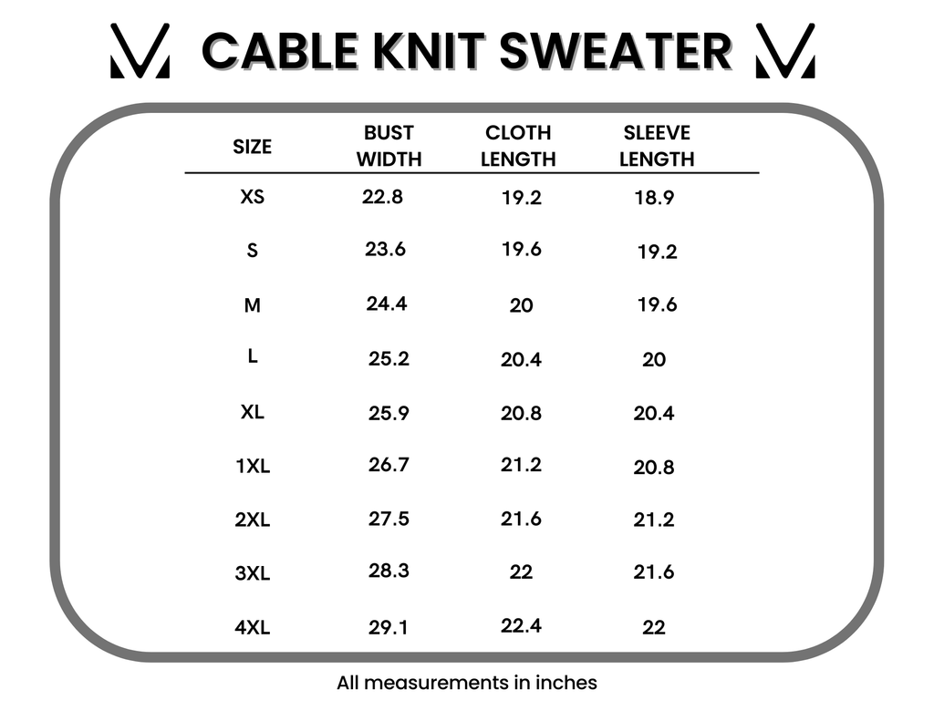 Cable Knit Sweater - Charcoal