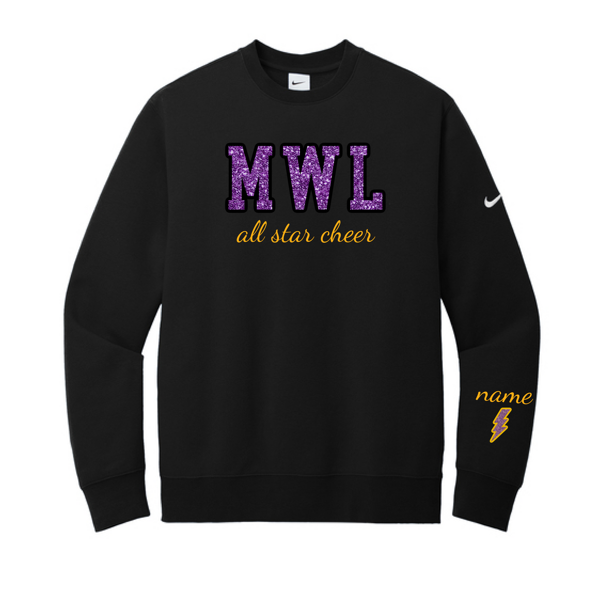 MWL Embroidered Glitter- Black
