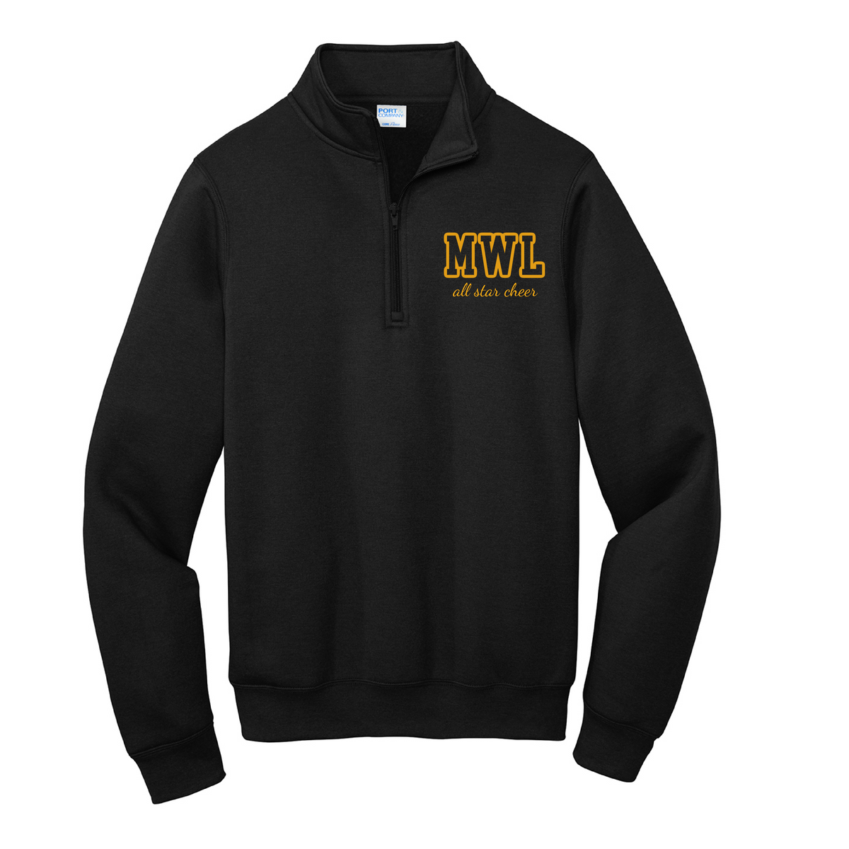 MWL All Star Cheer Embroidered Quarter Zip- Black