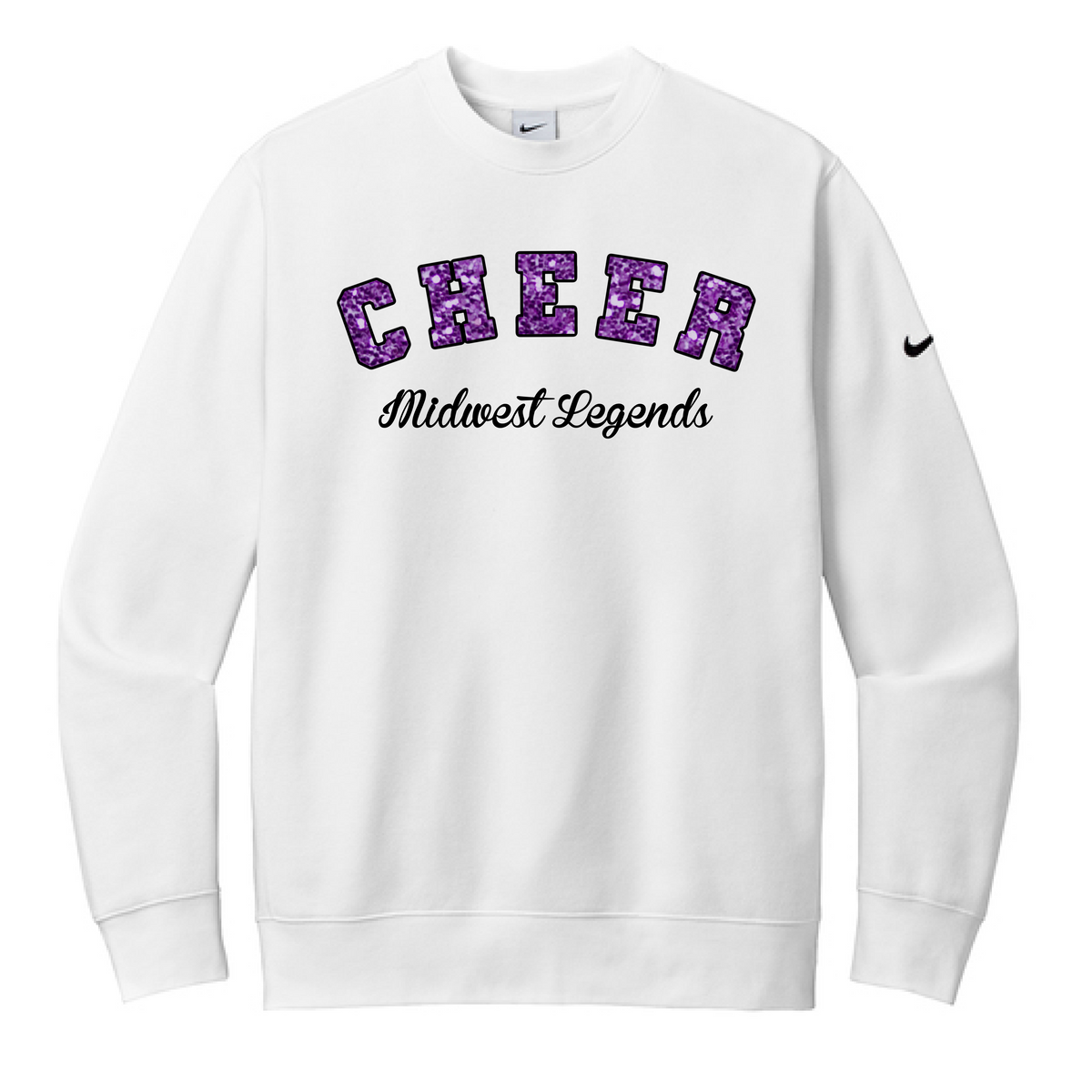 Midwest Legends Embroidered Glitter Nike Hoodie-White
