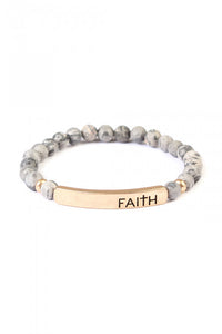 Black Marble Faith Bracelet