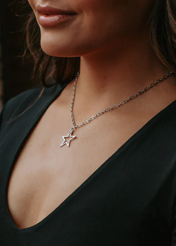 Star Pendant Necklace In Silver