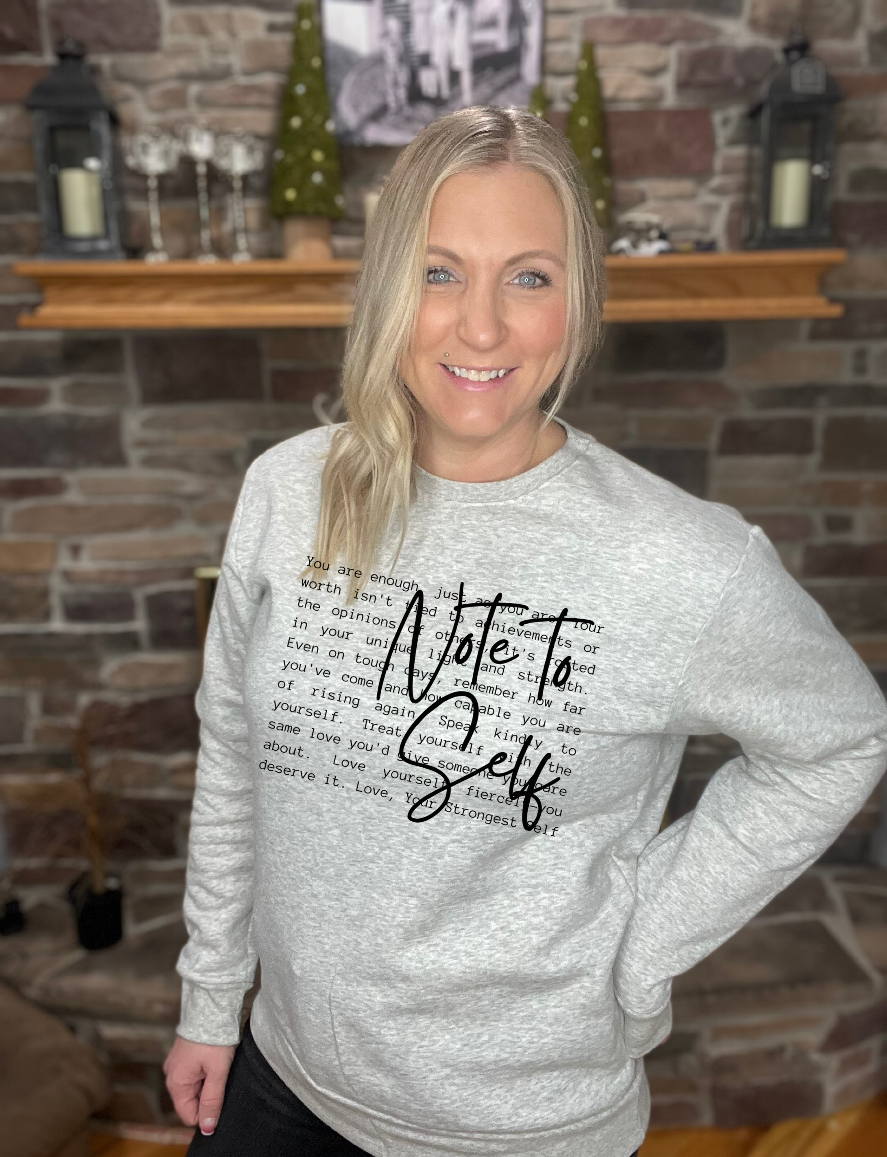 Note to Self Hoodie, Pullover, or Tee in OATMEAL