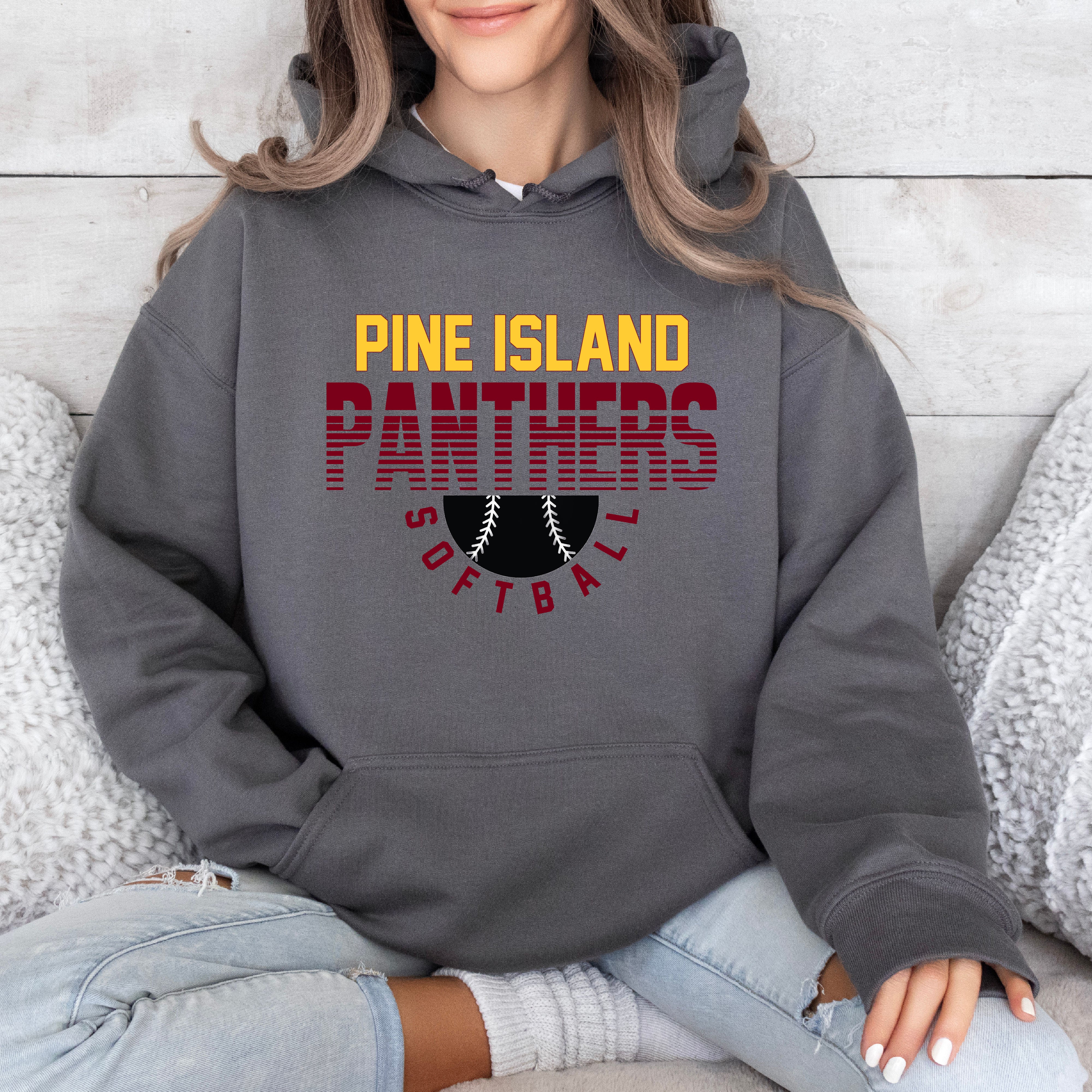 *Customizable* School Softball Hoodie, Pullover, or Tee in Charcoal
