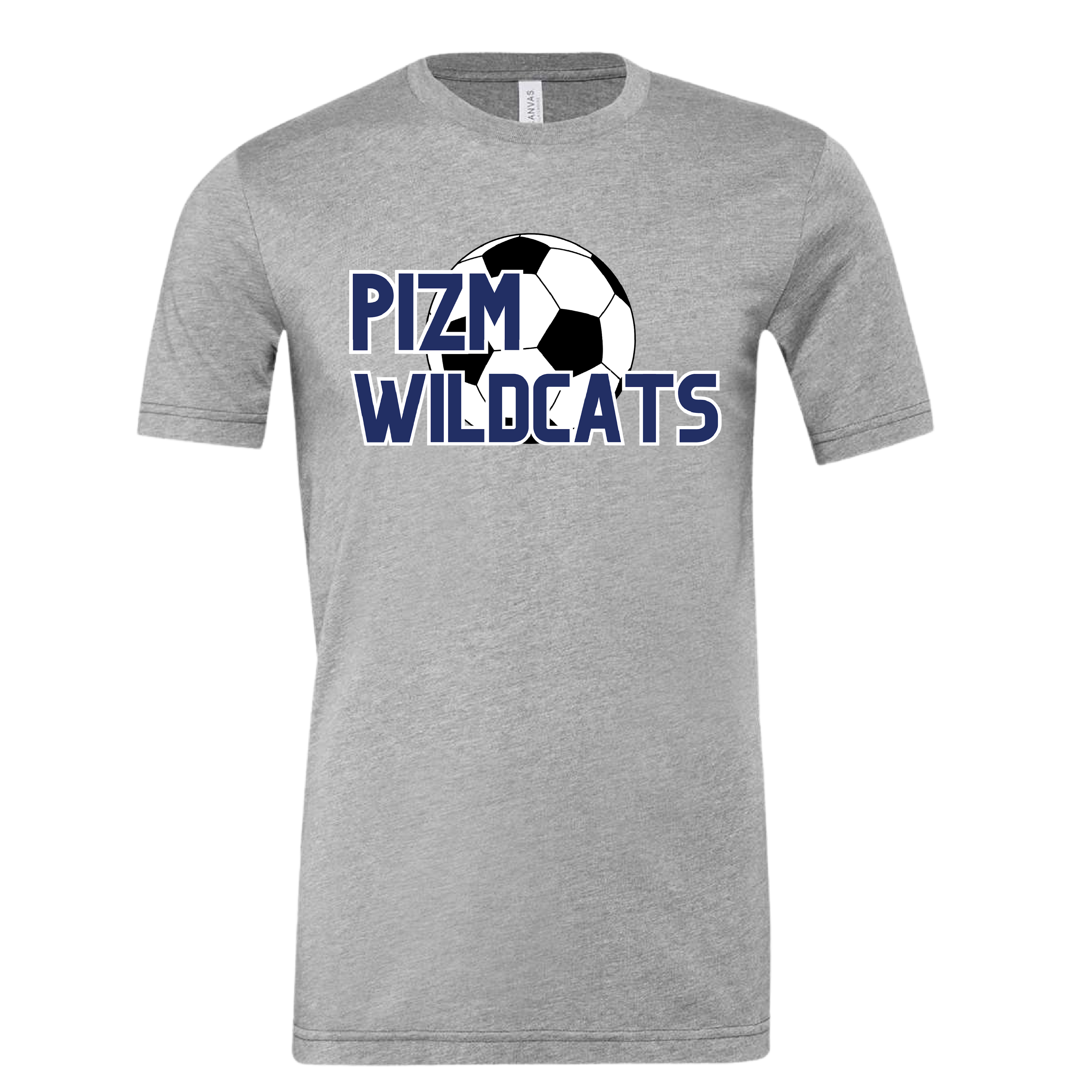 PIZM Wildcats Tee - Navy Ink in Gray