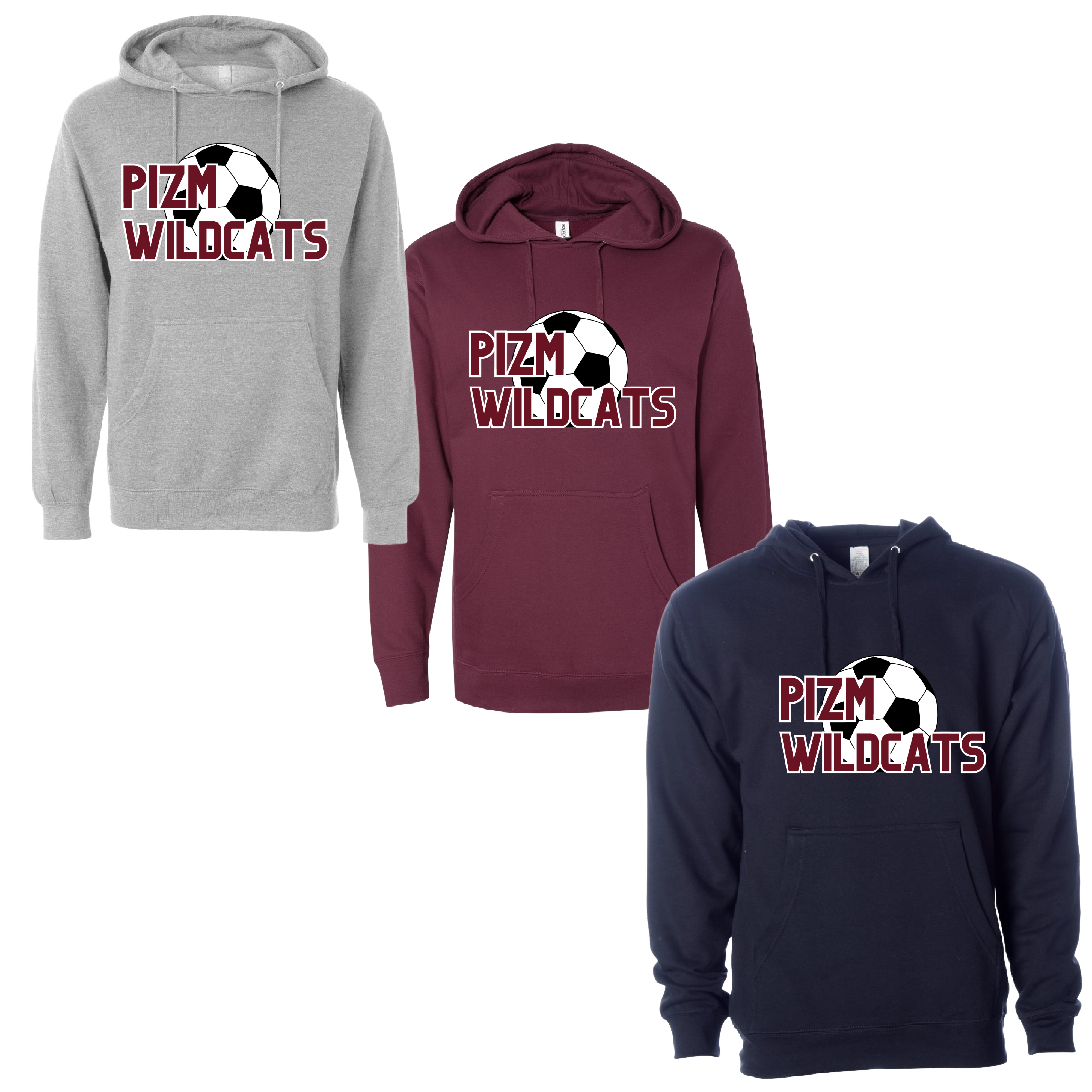 PIZM Wildcats Hoodie - Maroon Ink