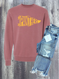 Pine Island Panthers Pennant Pullover in Pigment Maroon