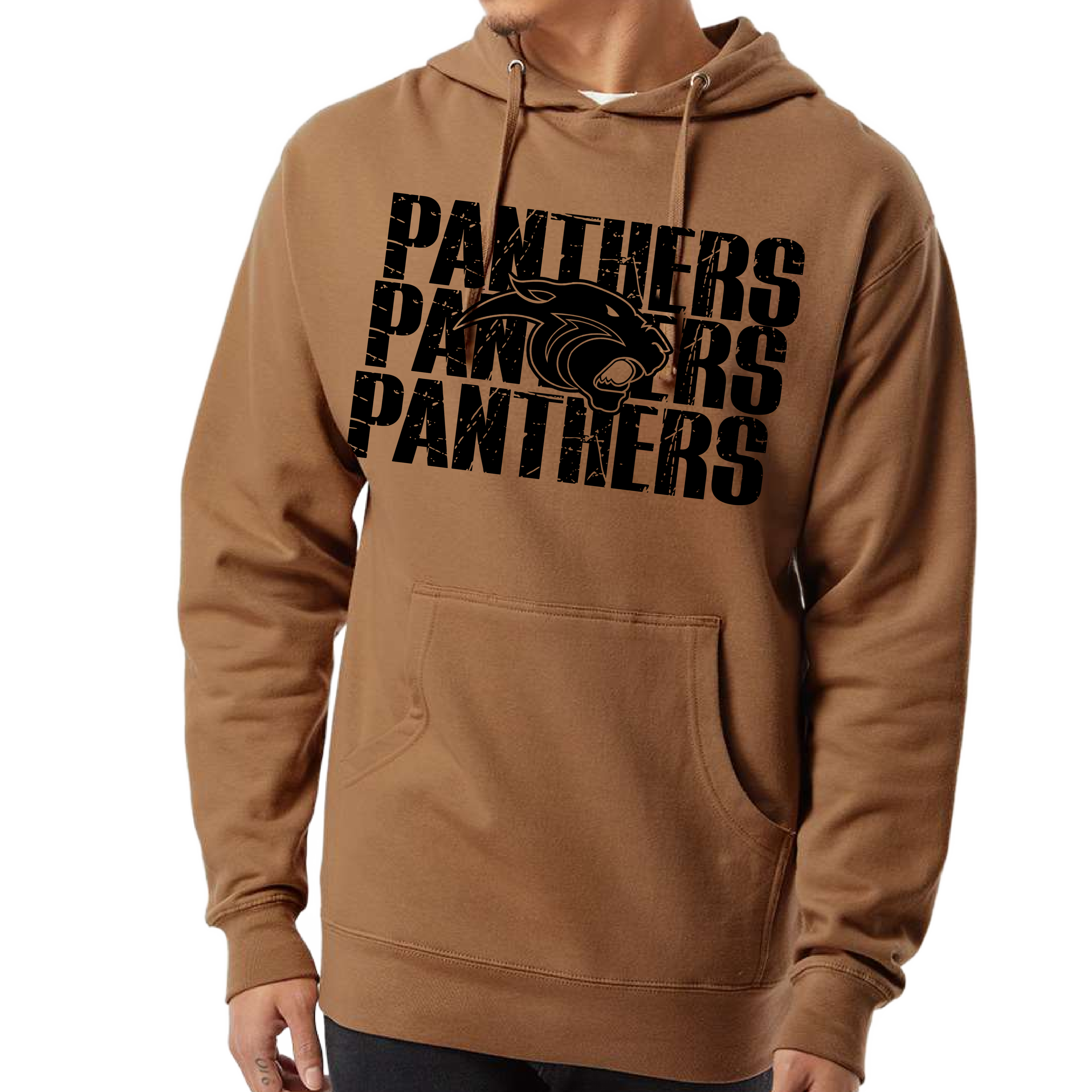 Stacked Pine Island Panthers Hoodie in Saddle