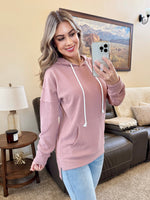 Load image into Gallery viewer, Kacey Ribbed Hoodie - Rose
