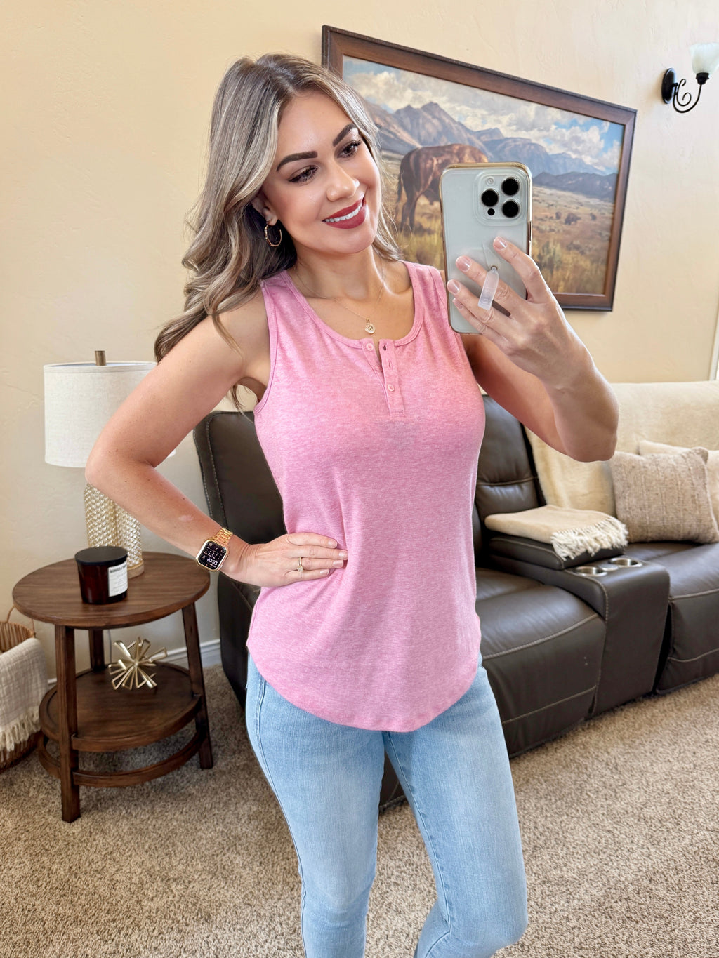 Alison Henley Tank - Rose