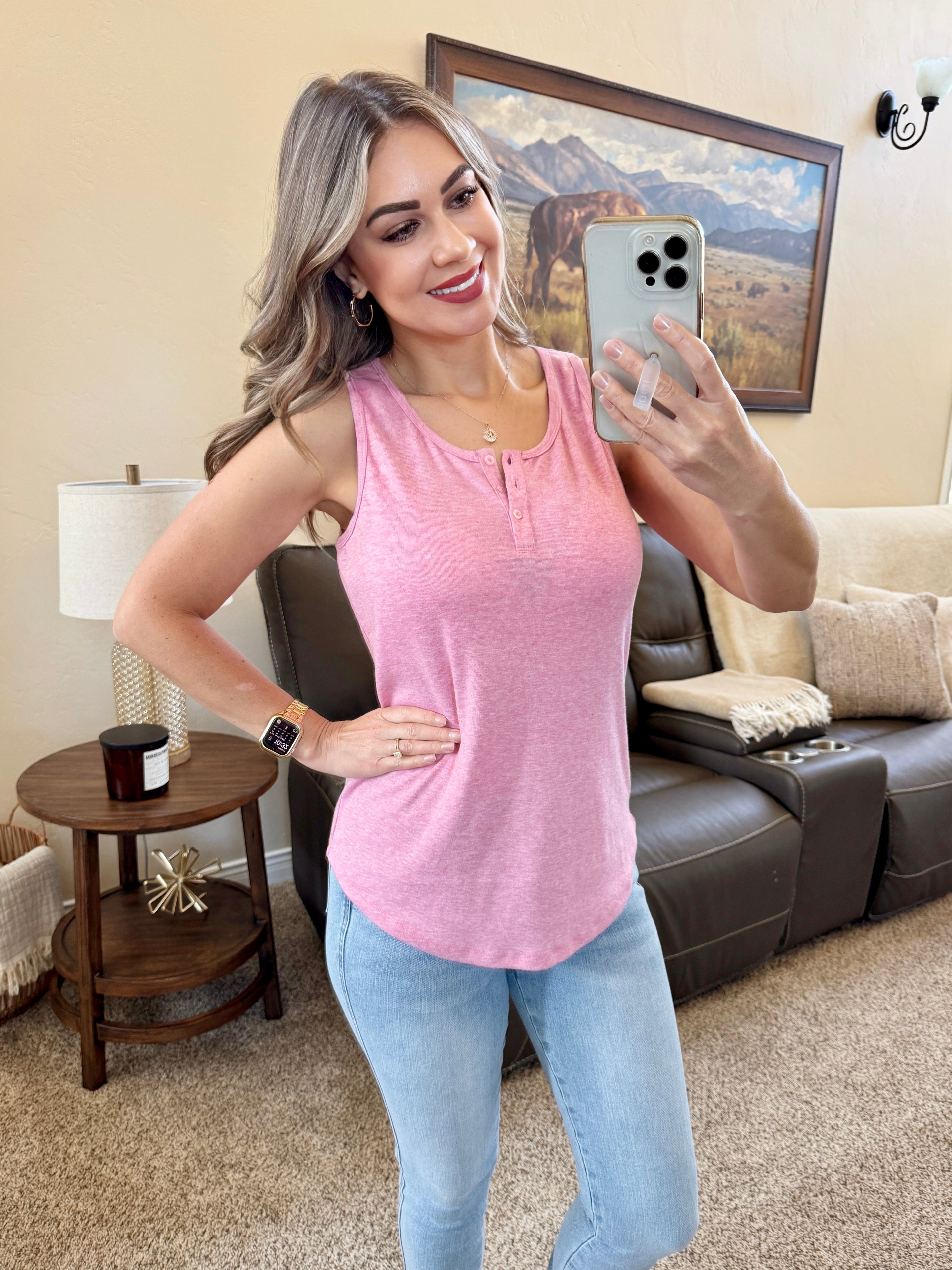 Alison Henley Tank - Rose