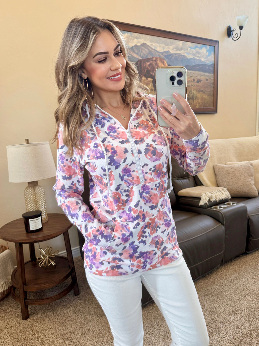 SALE! HalfZip Hoodie - Purple Abstract