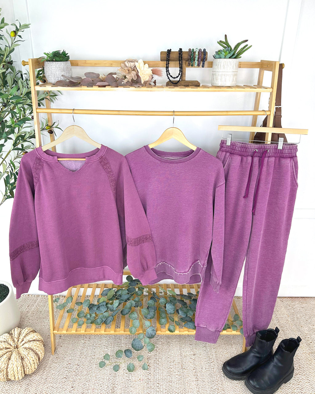 Vintage Wash Pullover - Purple