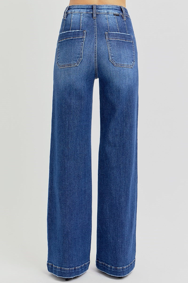 Urban Indigo Wide Leg Risen Jeans