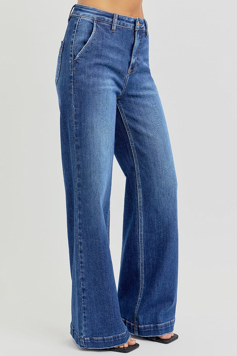 Urban Indigo Wide Leg Risen Jeans