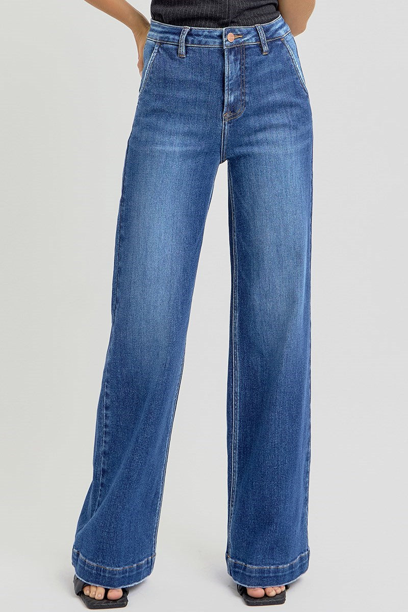 Urban Indigo Wide Leg Risen Jeans