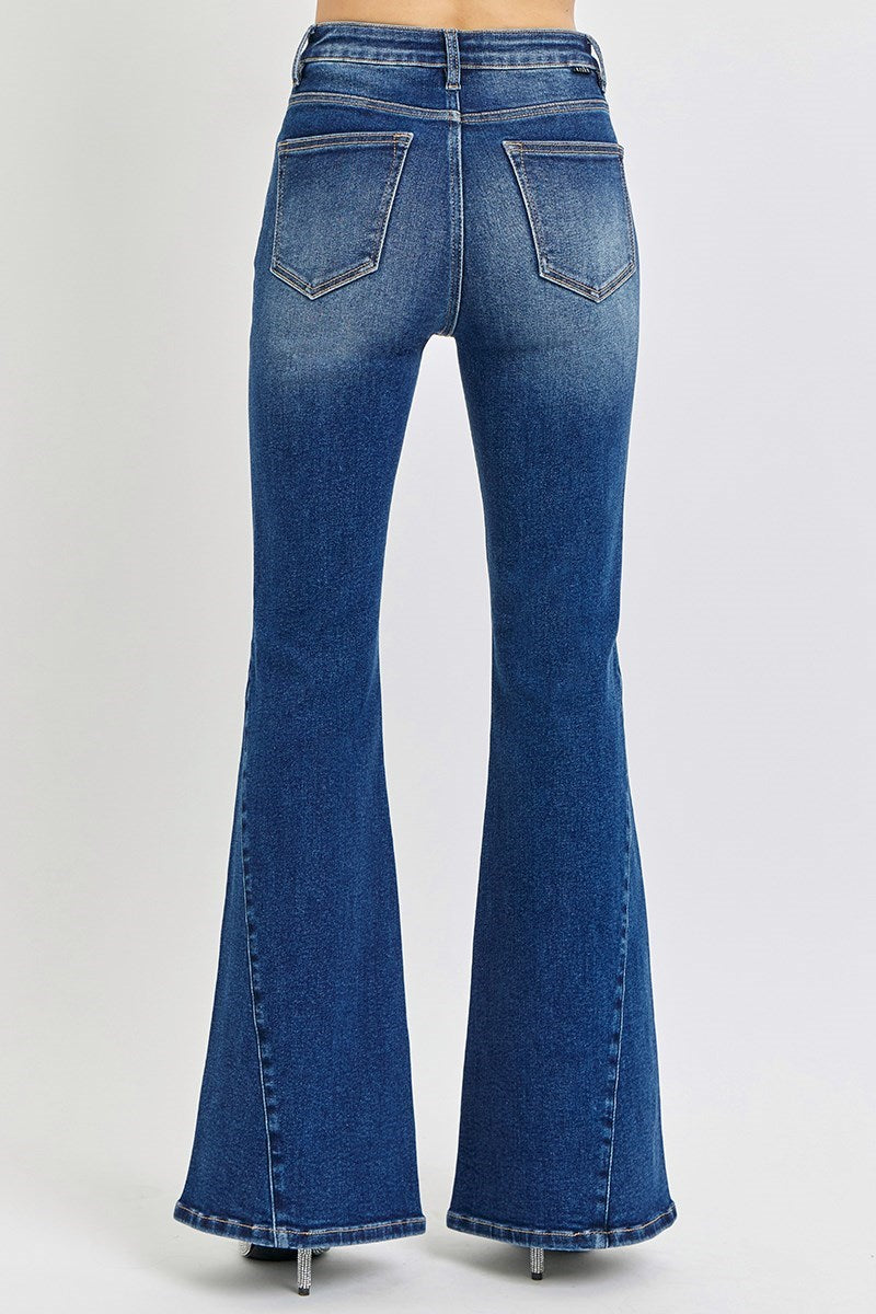 Sky High Button Fly Flare Jeans by Risen