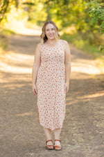 Load image into Gallery viewer, Reagan Ribbed Midi Dress - Sand and Rust Floral
