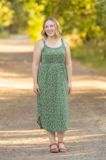 Load image into Gallery viewer, Reagan Ribbed Midi Dress - Olive Floral
