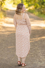 Load image into Gallery viewer, Reagan Ribbed Midi Dress - Sand and Rust Floral
