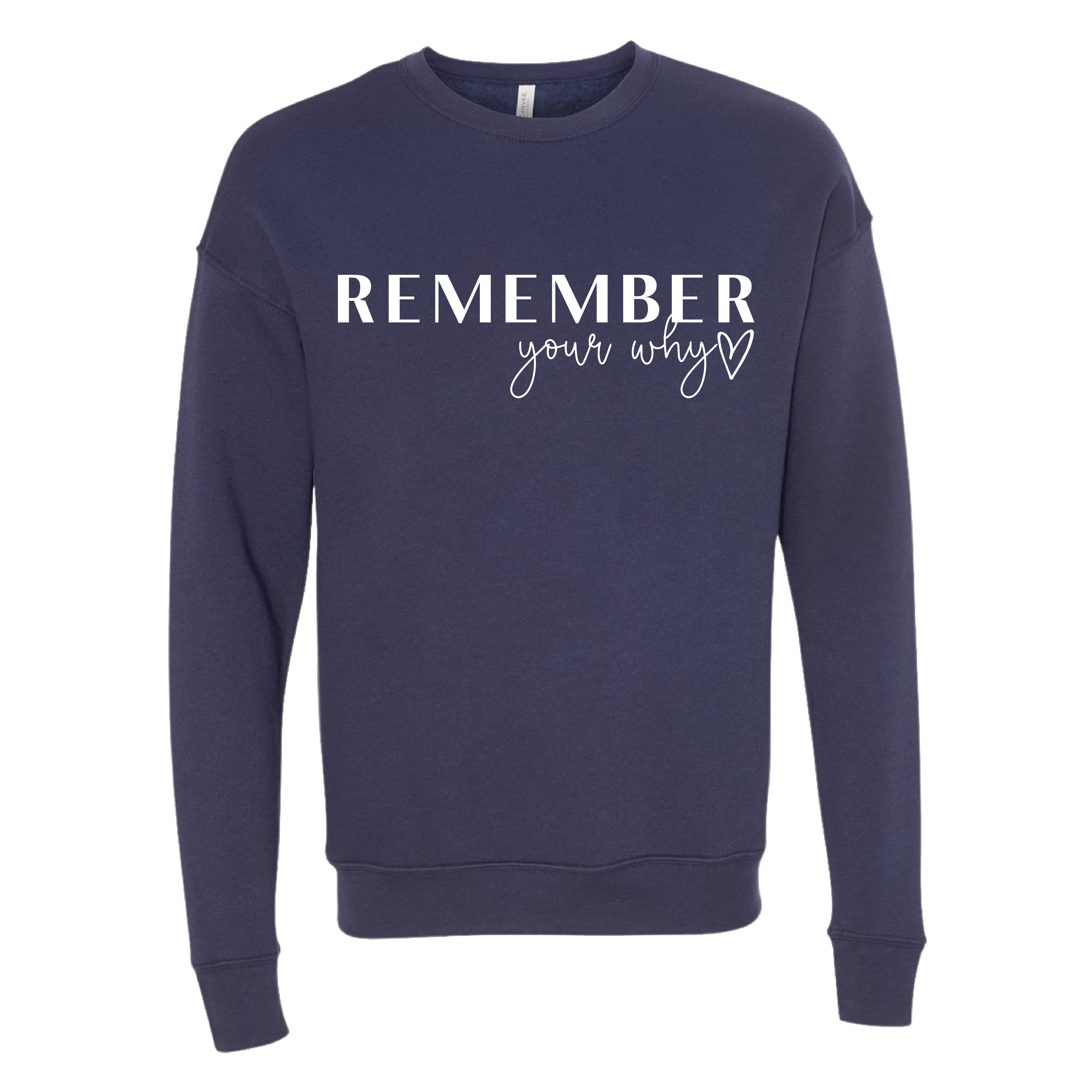 Remember Your Why Pullover in Heather Navy