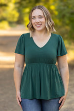 Load image into Gallery viewer, Emery Ruffle Top - Hunter Green
