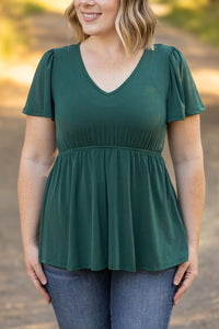 Emery Ruffle Top - Hunter Green