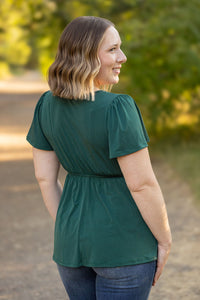 Emery Ruffle Top - Hunter Green