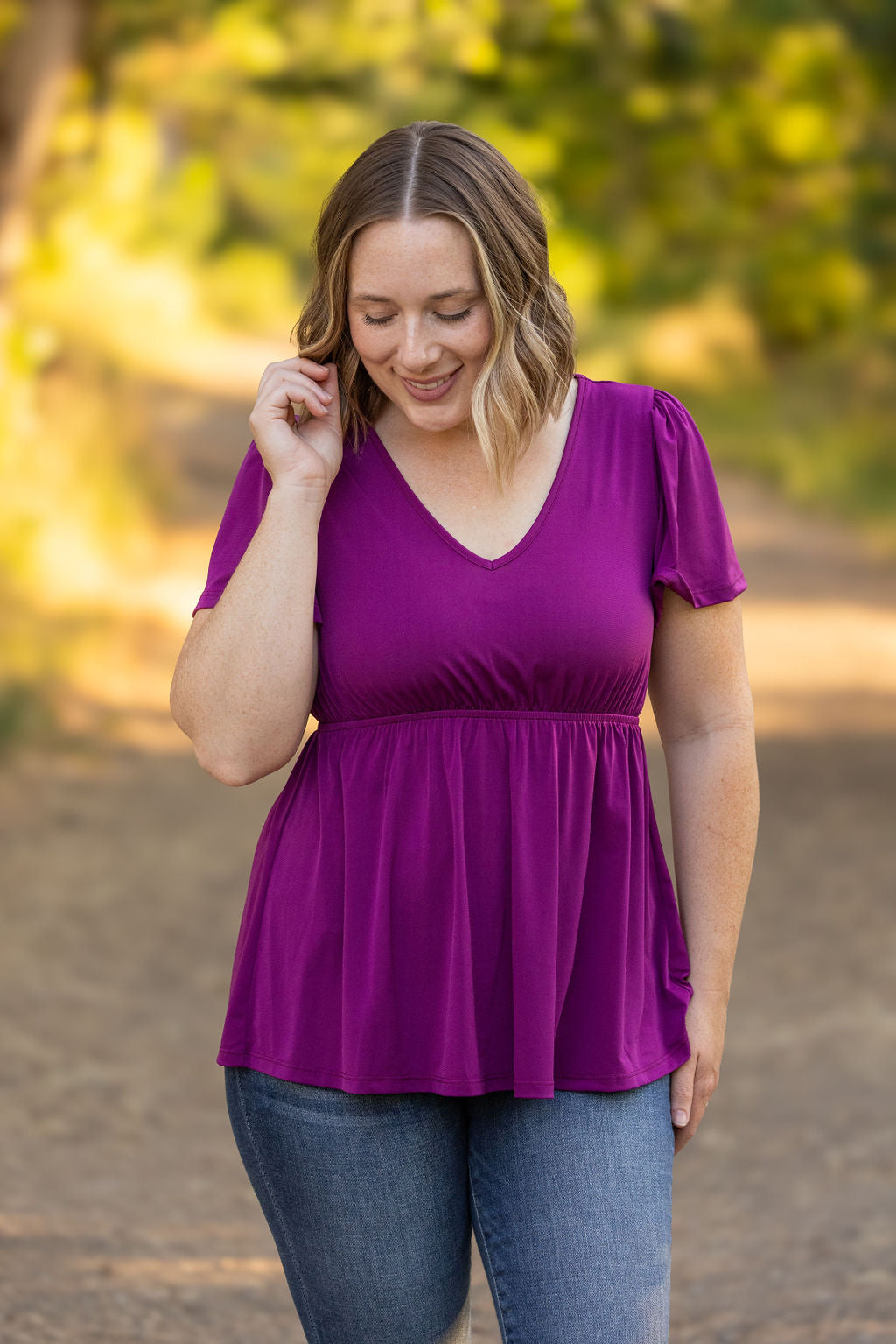 Emery Ruffle Top - Purple