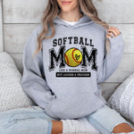 Load image into Gallery viewer, Softball Mom Hoodie, Pullover, or Tee in Gray
