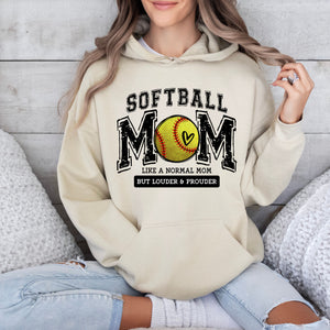 Softball Mom Hoodie, Pullover, or Tee in Tan