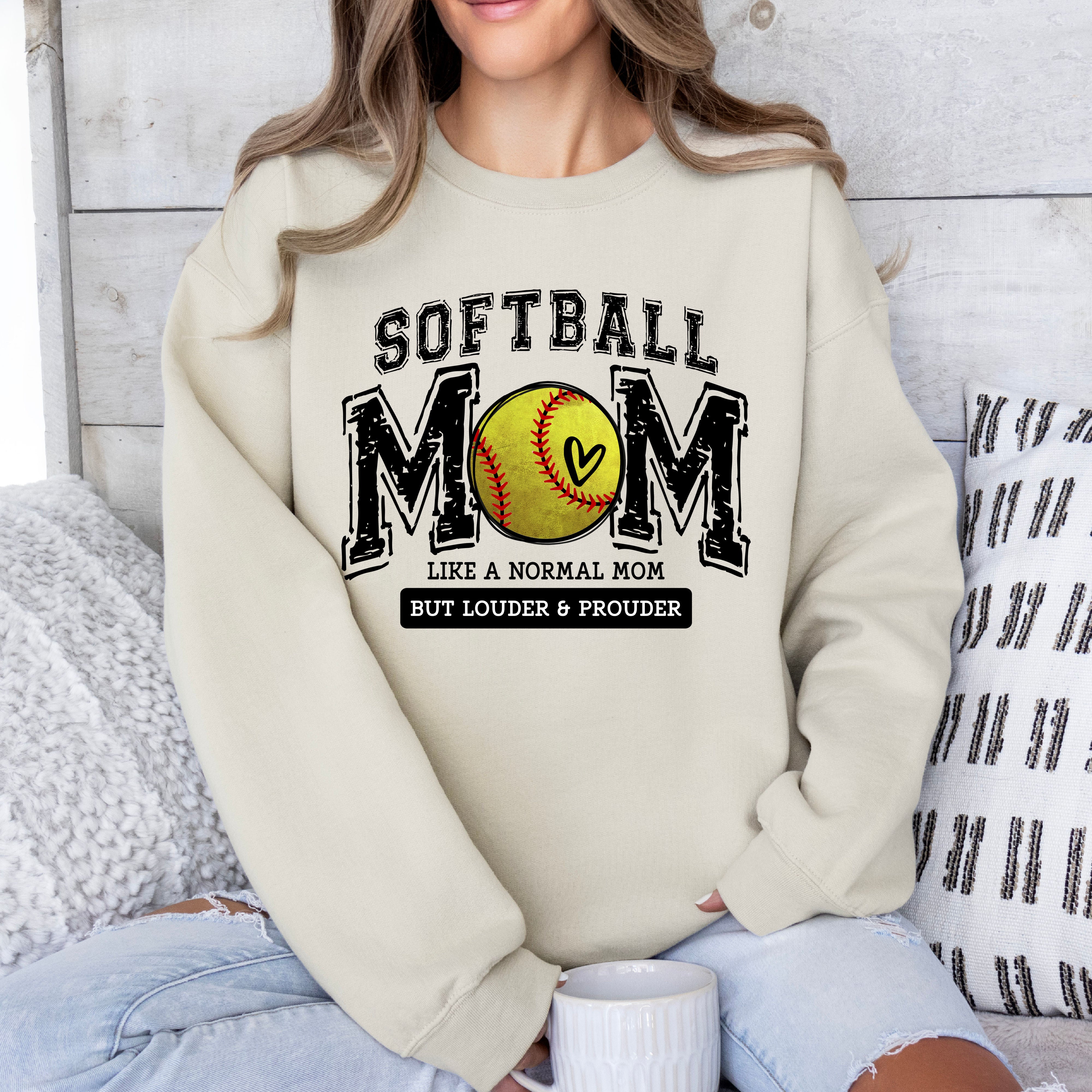 Softball Mom Hoodie, Pullover, or Tee in Tan