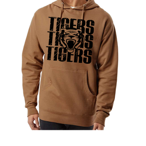 Stacked Stewartville Tigers Hoodie in Saddle