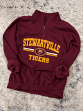 Stewartville Tigers Quarter Zip Fleece Maroon