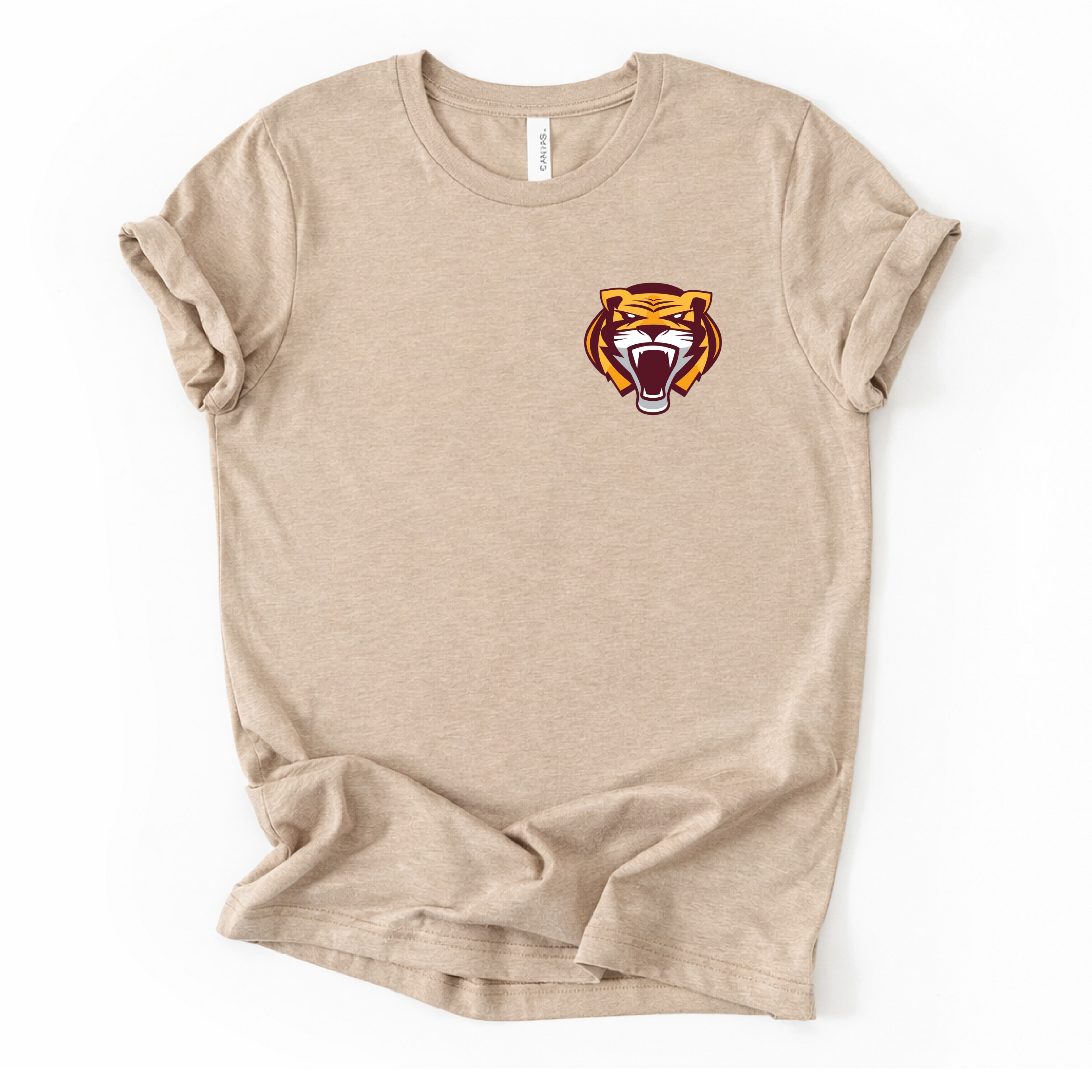 Tigers Logo Tee in Tan