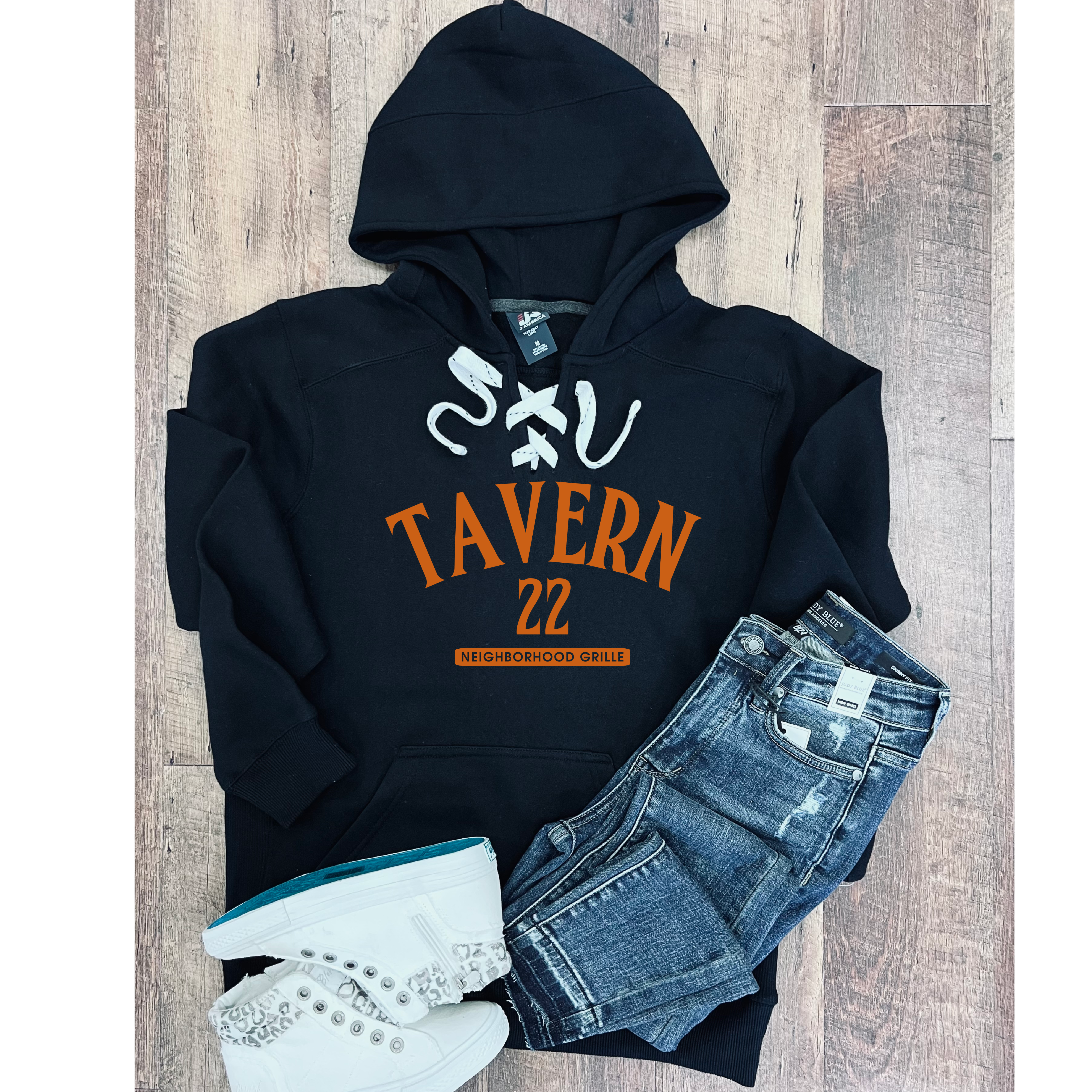 Tavern 22 Sport Lace Hoodie in Black or Gray