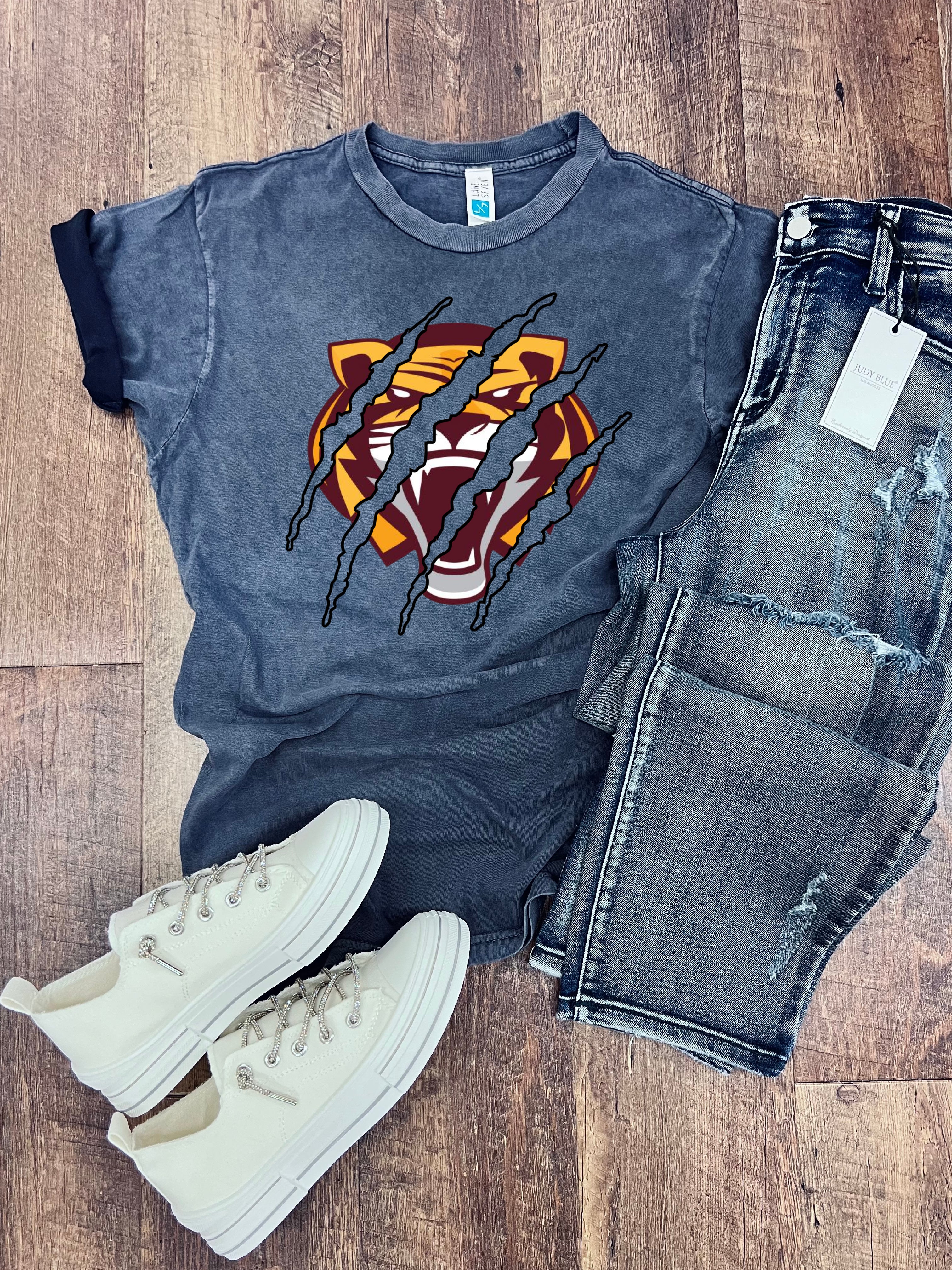 Tiger Scratch Tee in Mineral Black FINAL SALE