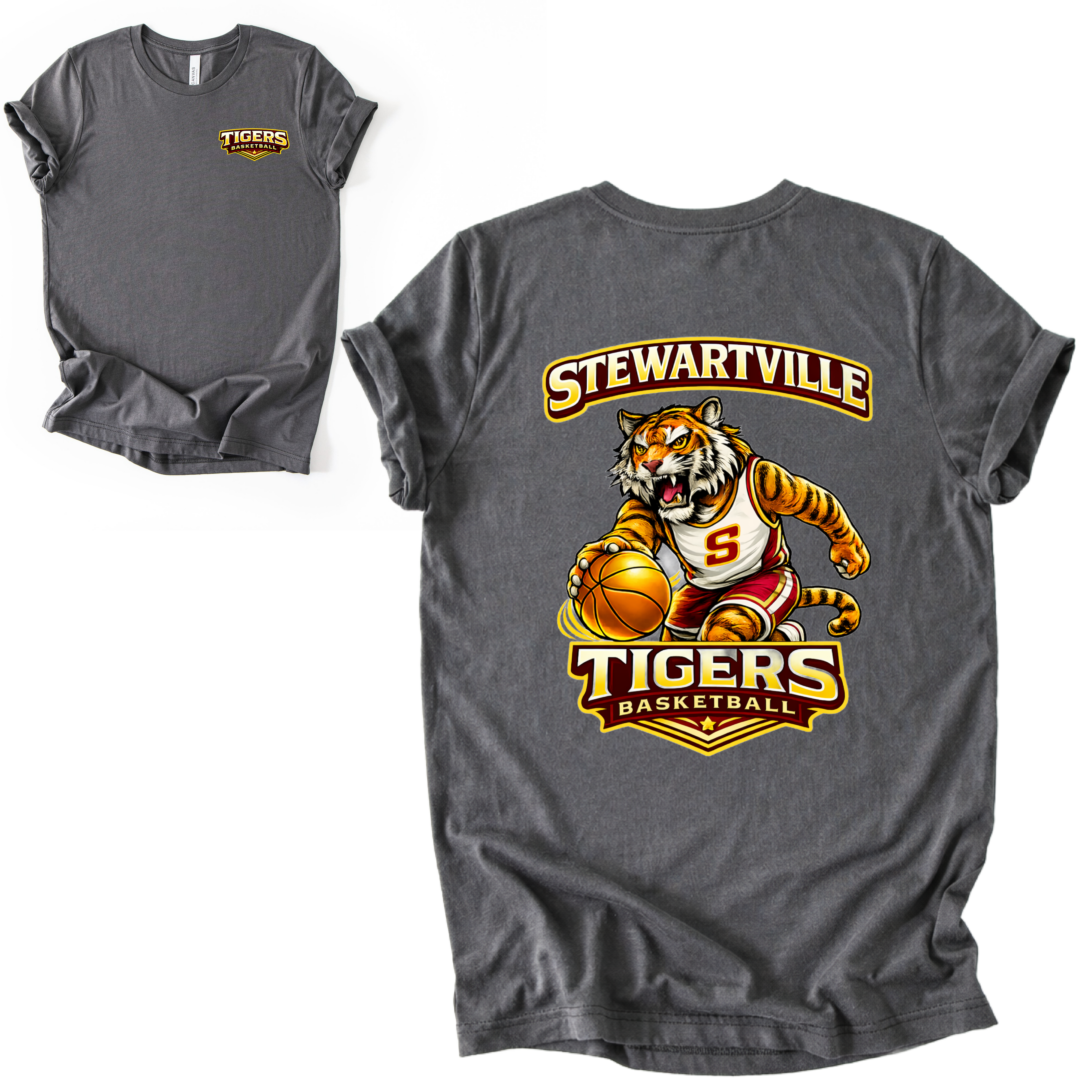 Stewartville Basketball Tee in Gray