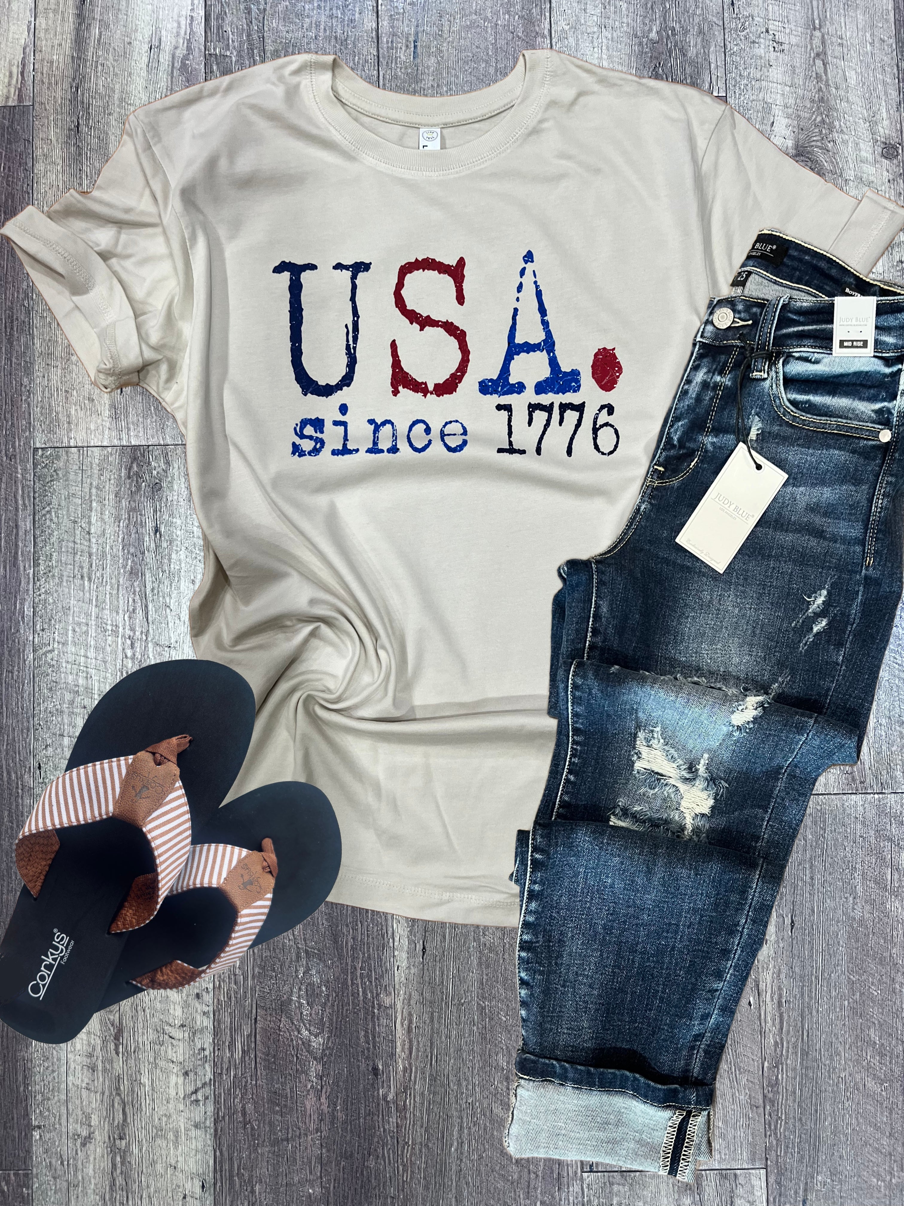 USA Since 1776 Vintage Wash Tee
