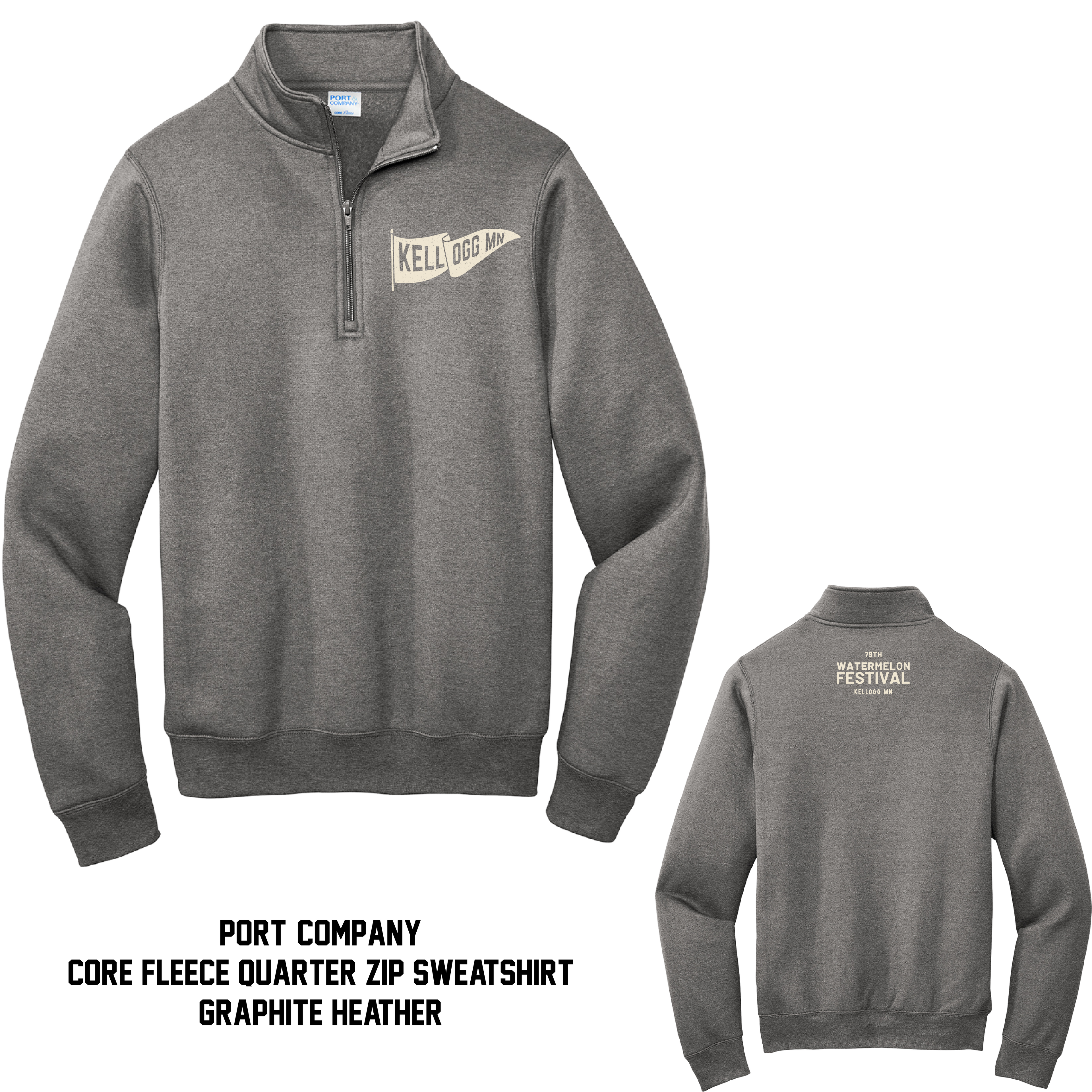 Watermelon Fest Core Fleece Quarter Zip- 2 Colors