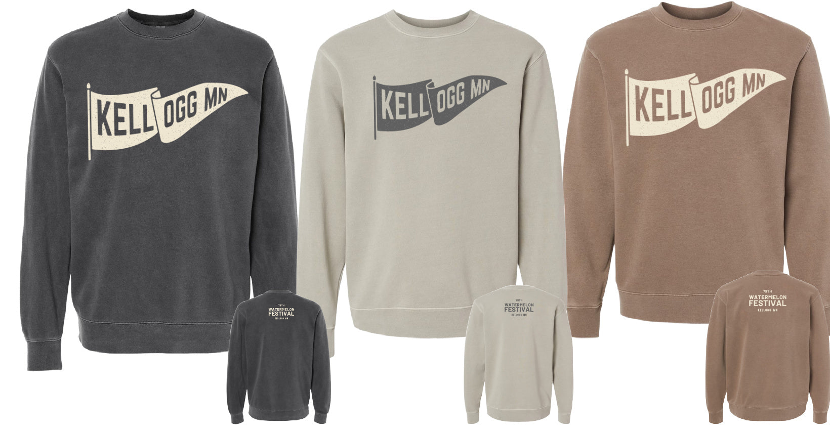 Watermelon Fest Pigment Dyed Crewneck- 3 Colors!