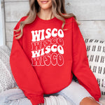 Load image into Gallery viewer, Wisco Crew Sweatshirt in Red or White
