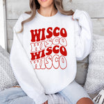 Load image into Gallery viewer, Wisco Crew Sweatshirt in Red or White
