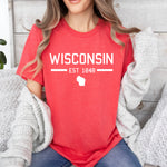 Load image into Gallery viewer, Wisconsin 1848 Tee in Red or Black
