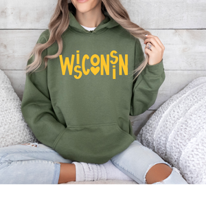 Wisconsin Hoodie in Military Green